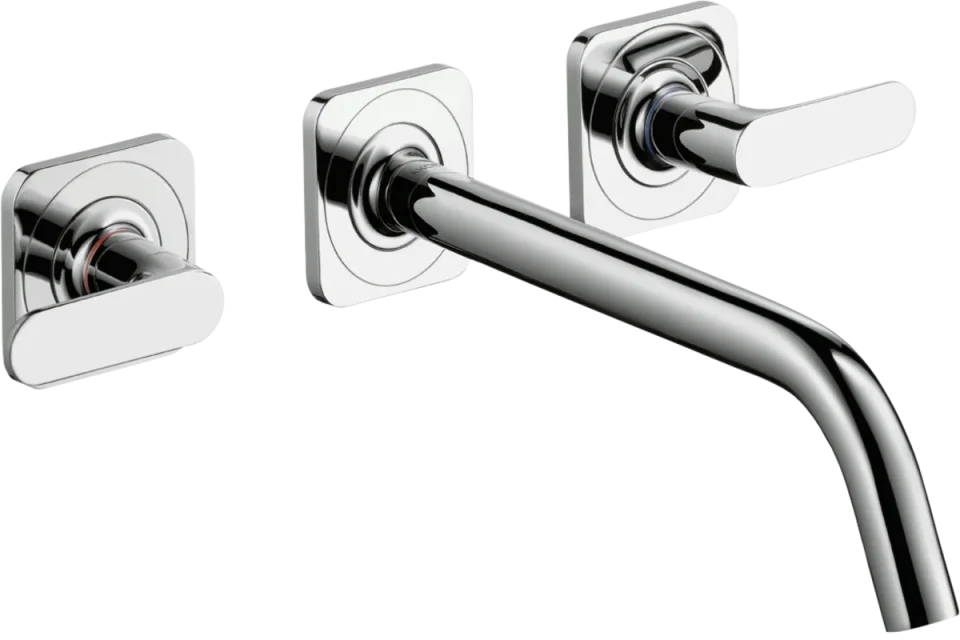 Axor Citterio M 3-hole Basin Mixer For Concealed Installation Wall-mounted With Spout 226 Mm, Lever Handles And Escutcheons Chrome detail view - Image 3