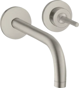 Axor Uno Single Lever Basin Mixer For Concealed Installation Wall-mounted With Spout 225 Mm And Escutcheons Stainless Steel