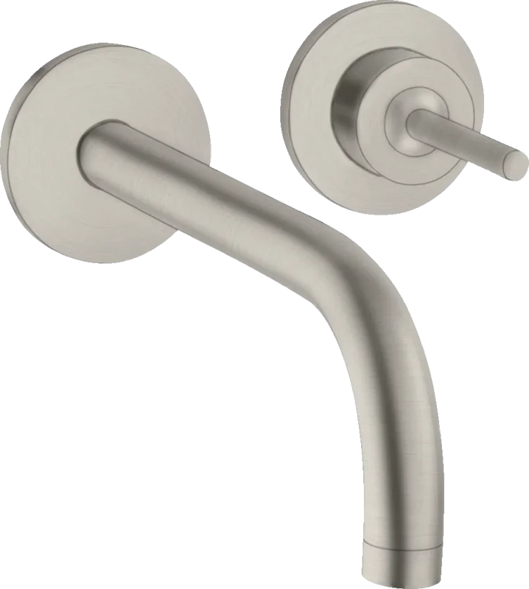 Axor Uno Single Lever Basin Mixer For Concealed Installation Wall-mounted With Spout 225 Mm And Escutcheons Stainless Steel