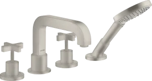 Axor Citterio 4-hole Tile Mounted Bath Mixer With Cross Handles And Escutcheons Stainless Steel