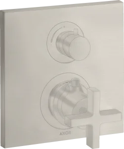Axor Citterio Thermostatic Mixer For Concealed Installation With Shut-off Valve And Cross Handle Stainless Steel