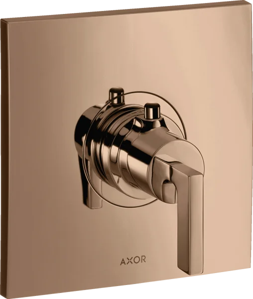 Axor Citterio Thermostatic Mixer Highflow For Concealed Installation With Lever Handle Polished Red Gold