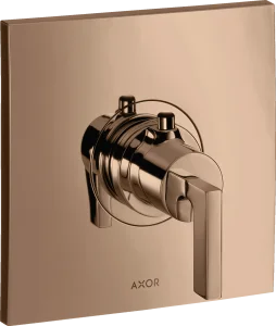 Axor Citterio Thermostatic Mixer Highflow For Concealed Installation With Lever Handle Polished Red Gold