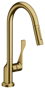 Axor Citterio Single Lever Kitchen Mixer 250 With Pull-out Spray Gold Brushed