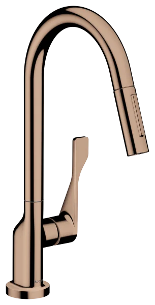 Axor Citterio Single Lever Kitchen Mixer 250 With Pull-out Spray Polished Red Gold