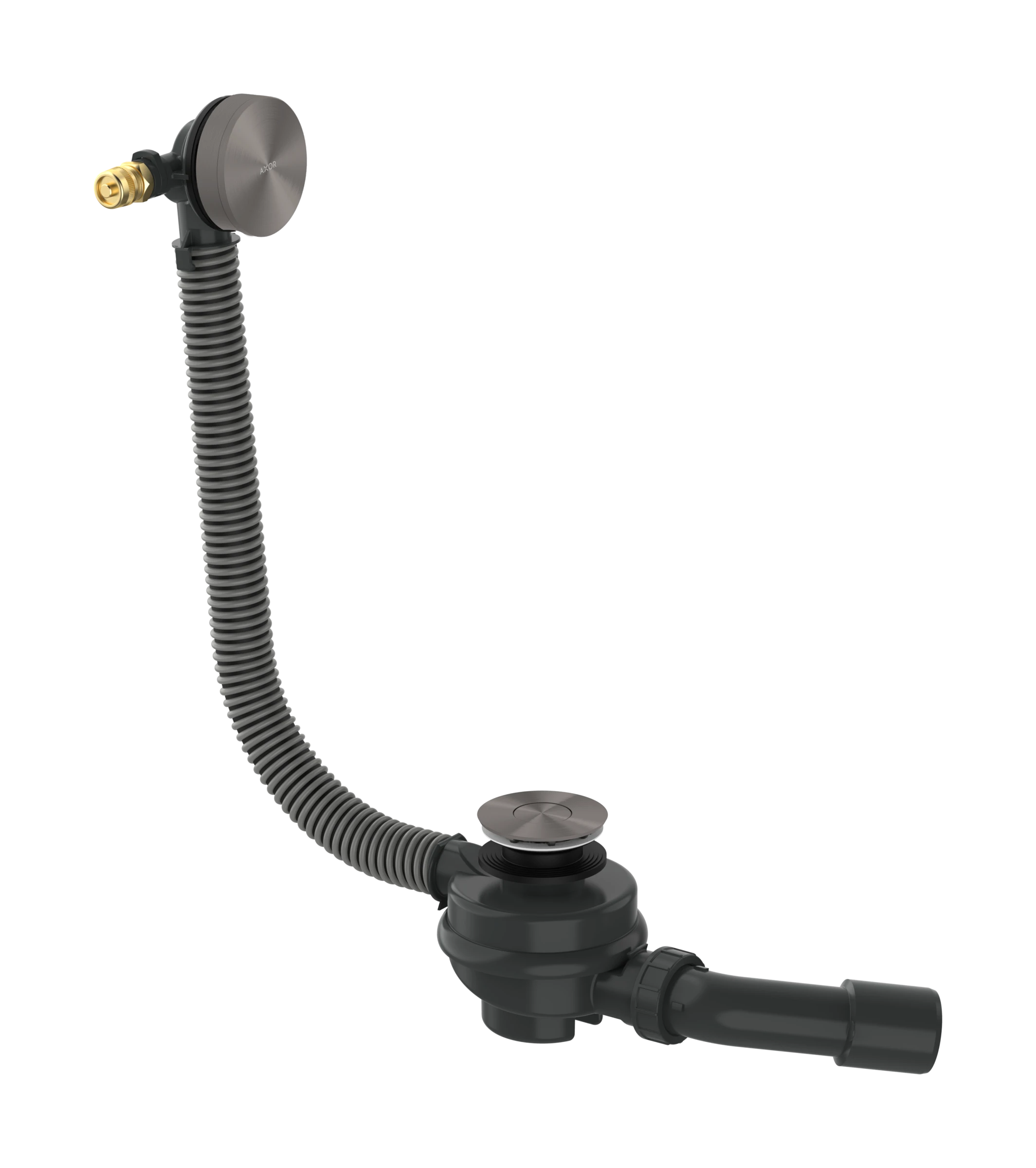 Axor Flexaplus Complete Set Of Basic Body And Finished Set Of Waste/overflow Fitting 501 X 263 X 128mm Gunmetal/chrome - Brushed