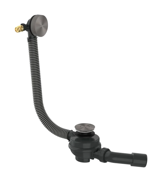 Axor Flexaplus Complete Set Of Basic Body And Finished Set Of Waste/overflow Fitting 501 X 263 X 128mm Gunmetal/chrome - Brushed