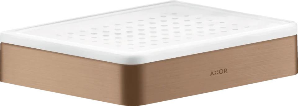Axor Universal Softsquare Soap Dishes /-basket 210 X 182 X 135mm Rose Gold/gold - Brushed product image - Image 1