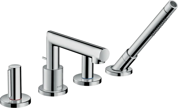 Axor Uno 4-hole Rim-mounted Bath Mixer With Zero Handles Chrome