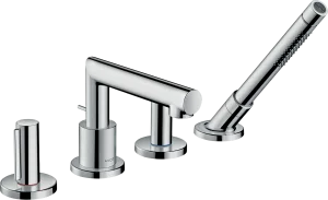 Axor Uno 4-hole Rim-mounted Bath Mixer With Zero Handles Chrome
