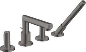 Axor Uno 4-hole Rim-mounted Bath Mixer With Zero Handles Brushed Black Chrome