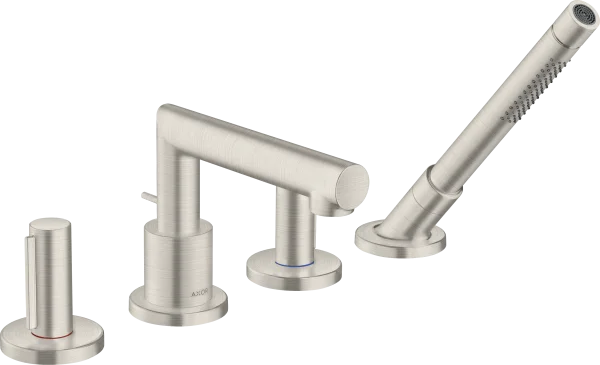 Axor Uno 4-hole Rim-mounted Bath Mixer With Zero Handles Stainless Steel