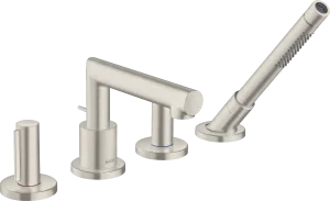 Axor Uno 4-hole Rim-mounted Bath Mixer With Zero Handles Stainless Steel