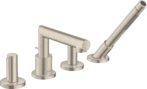 Axor Uno 4-hole Rim-mounted Bath Mixer With Zero Handles Brushed Nickel
