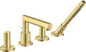Axor Uno 4-hole Rim-mounted Bath Mixer With Zero Handles Brushed Brass