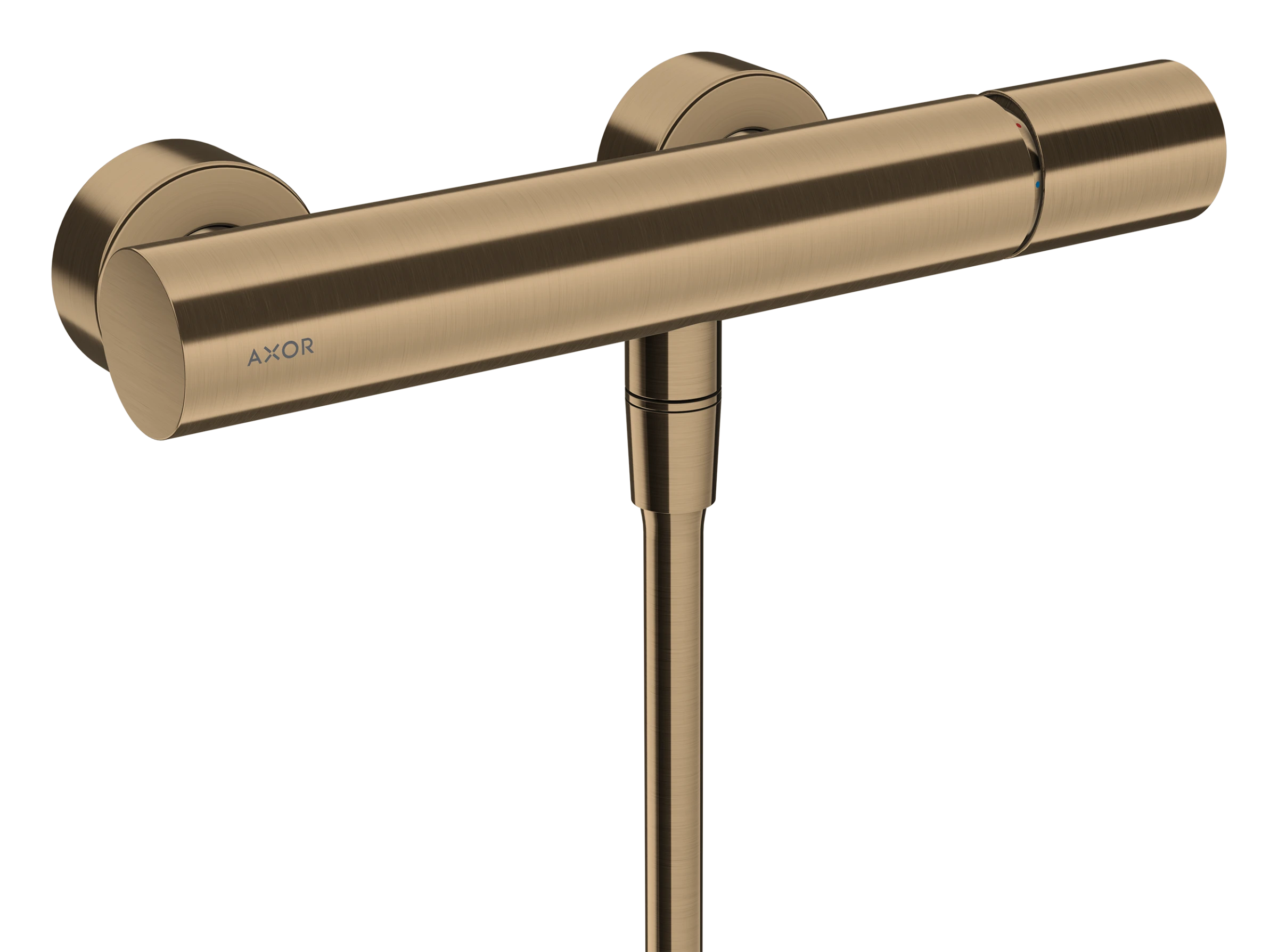 Axor Uno Single Lever Manual Shower Mixer For Exposed Installation With Zero Handle Brushed Bronze