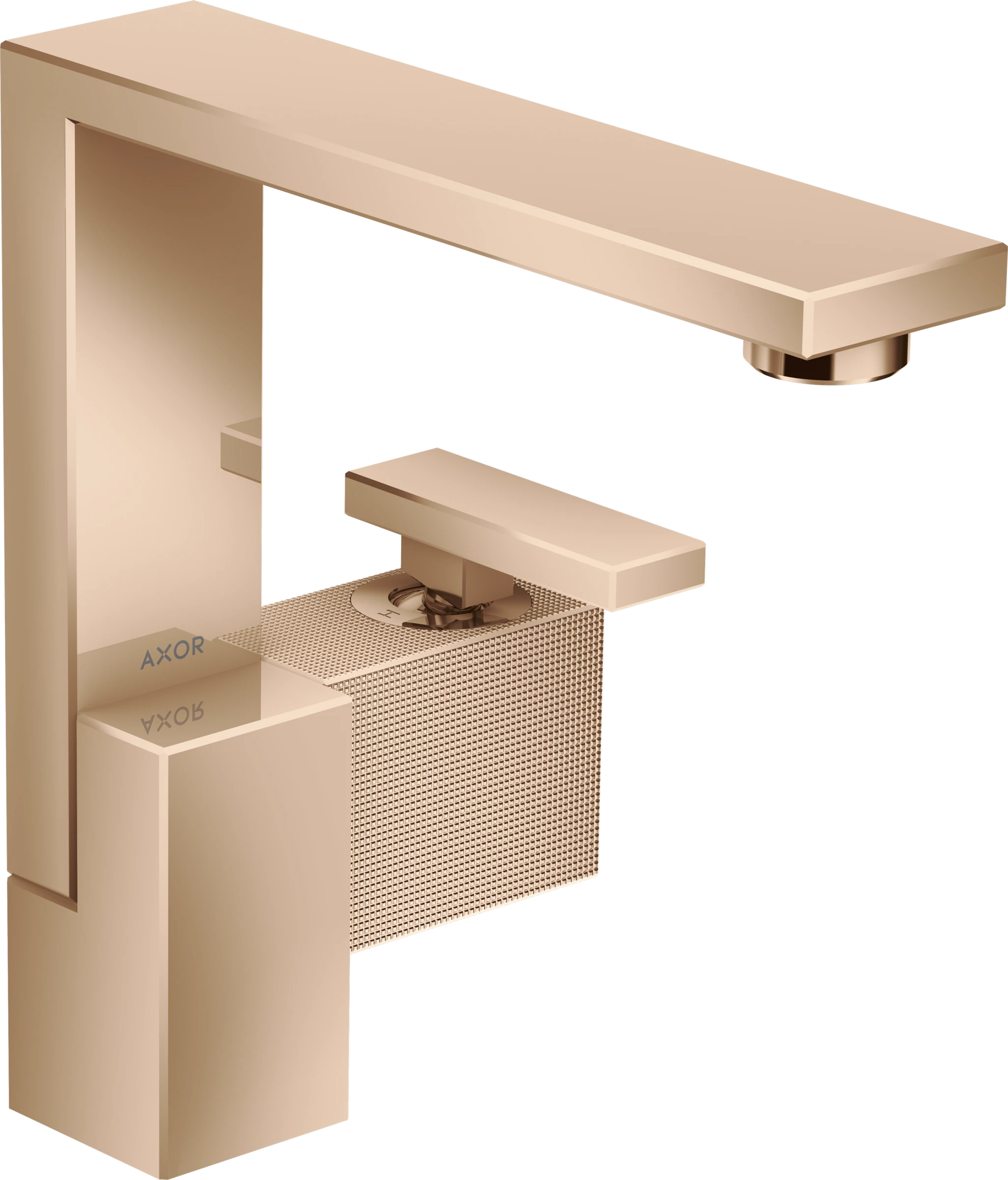 Axor Edge Single Lever Basin Mixer 190 With Push-open Waste - Diamond Cu Polished Red Gold