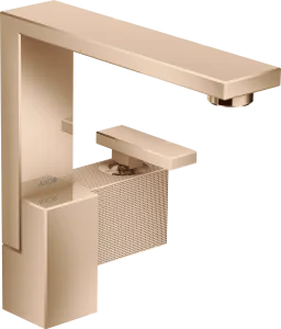 Axor Edge Single Lever Basin Mixer 190 With Push-open Waste - Diamond Cu Polished Red Gold