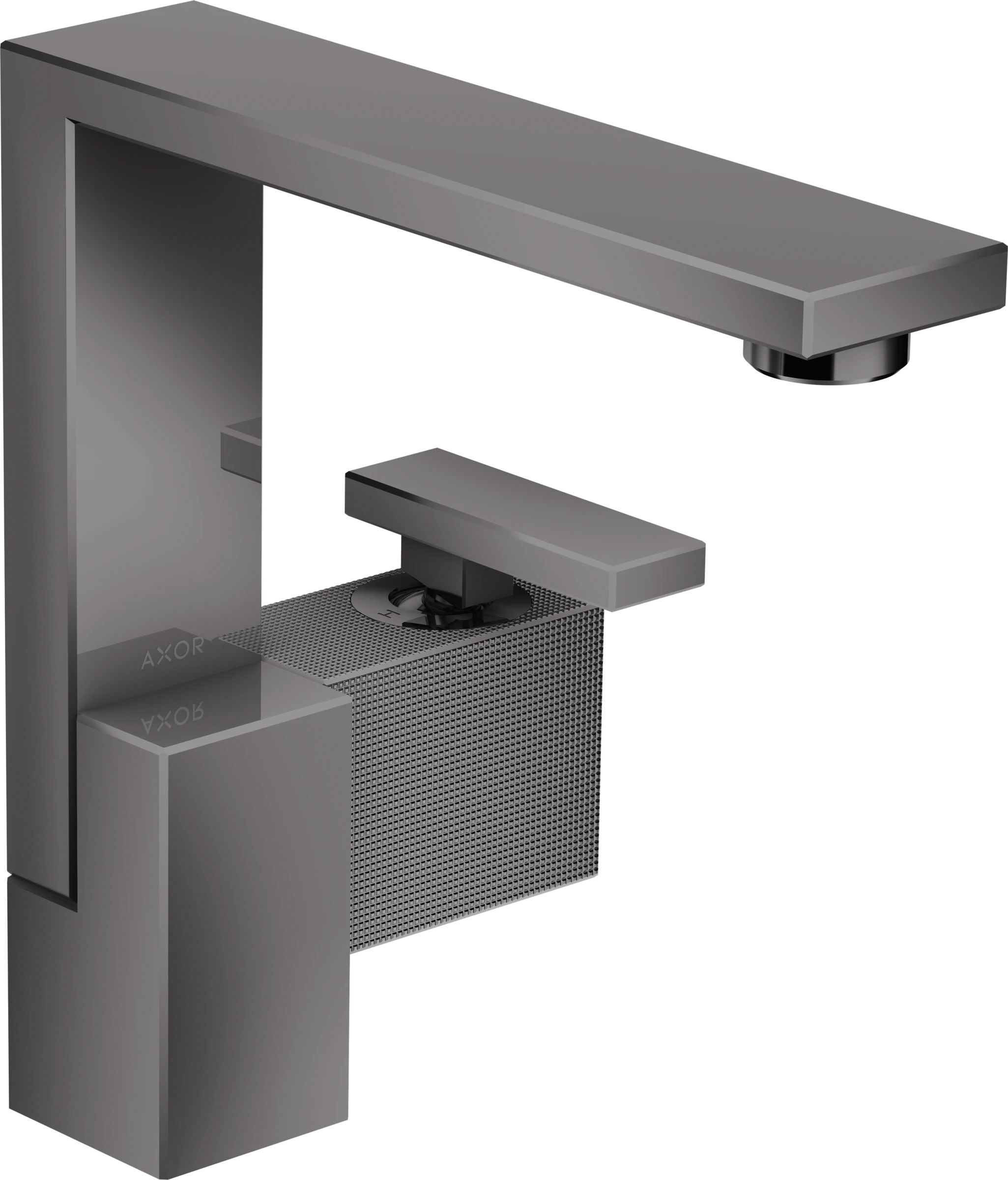 Axor Edge Single Lever Basin Mixer 190 With Push-open Waste - Diamond Cu Polished Black Chrome