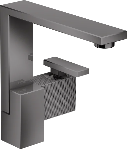 Axor Edge Single Lever Basin Mixer 190 With Push-open Waste - Diamond Cu Polished Black Chrome
