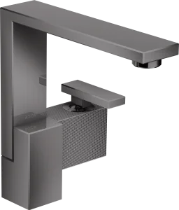 Axor Edge Single Lever Basin Mixer 190 With Push-open Waste - Diamond Cu Polished Black Chrome