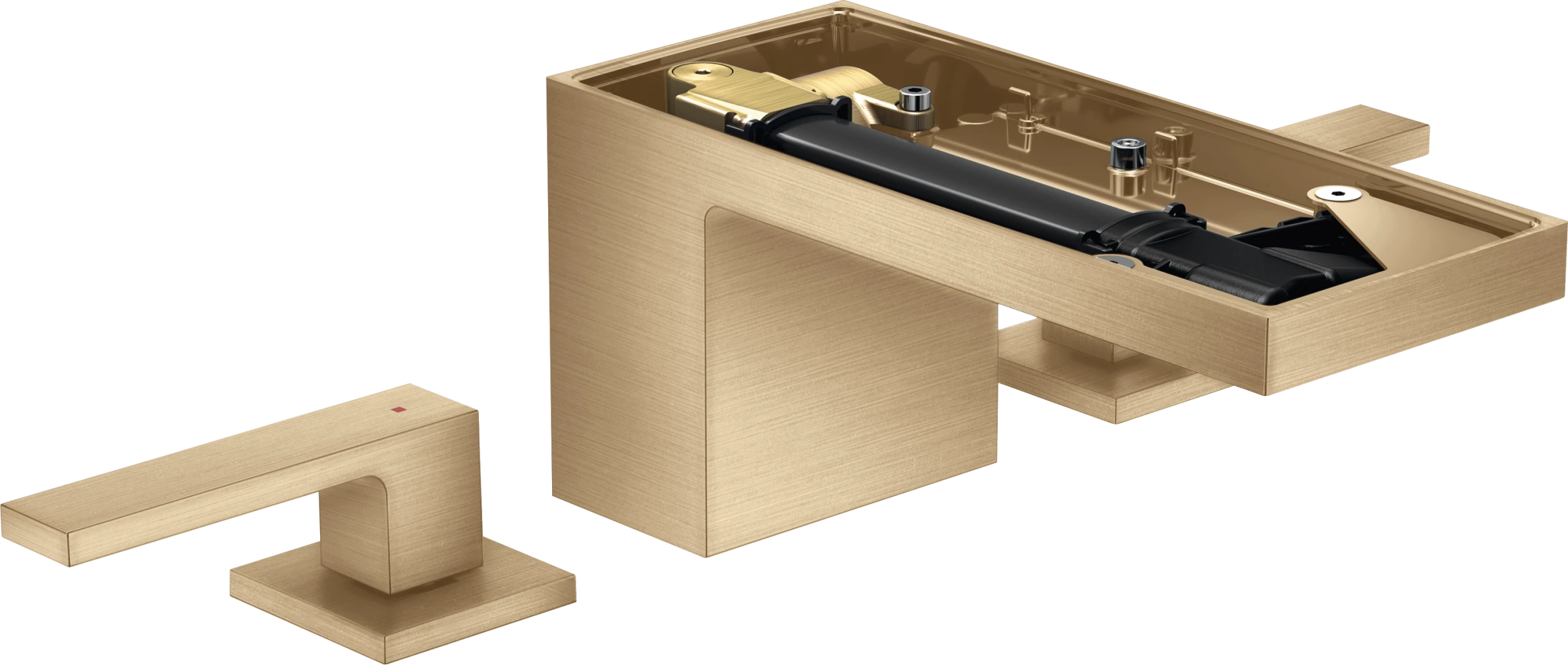 Axor Myedition 3-hole Basin Mixer 70 With Push-open Waste Without Plate Brushed Bronze