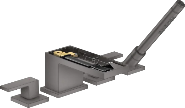 Axor Myedition 4-hole Rim-mounted Bath Mixer Without Plate Brushed Black Chrome
