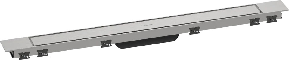 Hansgrohe Raindrain Match Plus Finish Sets Shower Wastes 982 X 164 X 83mm Stainless Steel - Brushed product image - Image 1