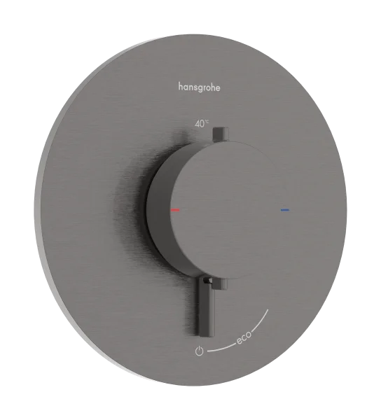 Hansgrohe Ecostat Comfort S Thermostatic Shower Mixer Concealed 262 X 233 X 168mm Gunmetal/chrome - Brushed
