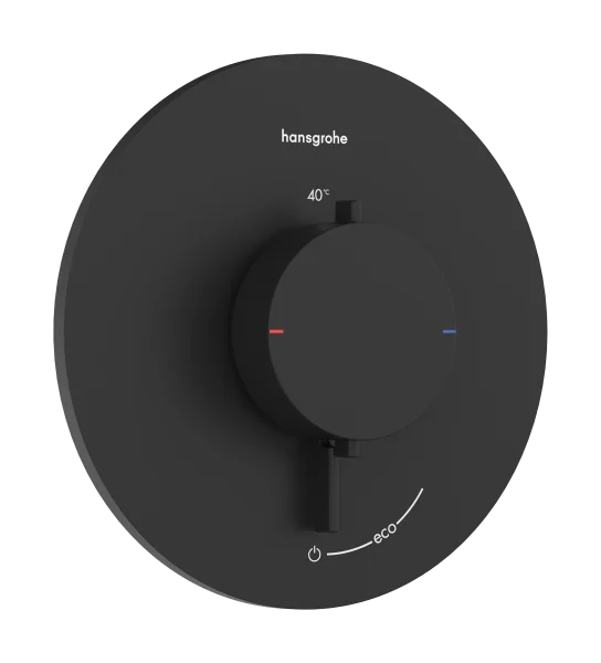 Hansgrohe Ecostat Comfort S Thermostatic Shower Mixer Concealed 262 X 233 X 168mm Black - Matt