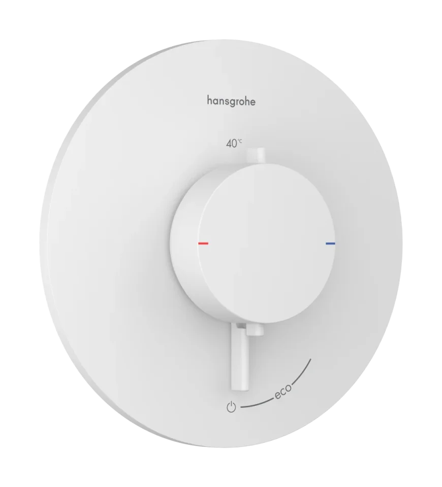 Hansgrohe Ecostat Comfort S Thermostatic Shower Mixer Concealed 262 X 233 X 168mm White - Matt product image - Image 1