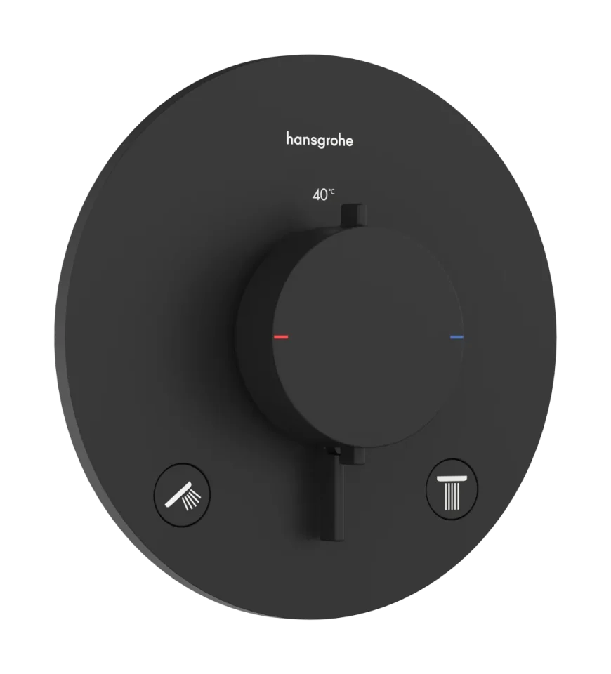 Hansgrohe Ecostat Comfort S Thermostatic Shower Mixer Concealed 262 X 233 X 168mm Black - Matt product image - Image 1