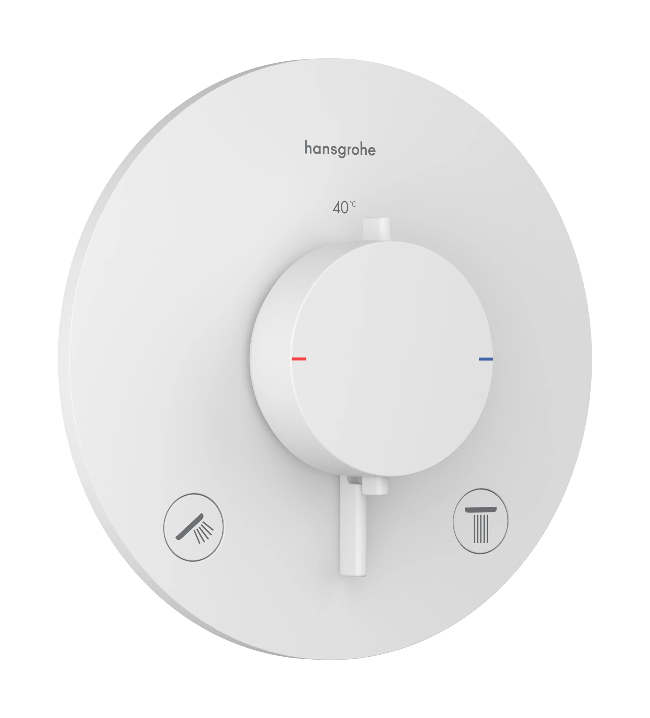 Hansgrohe Ecostat Comfort S Thermostatic Shower Mixer Concealed 262 X 233 X 168mm White - Matt