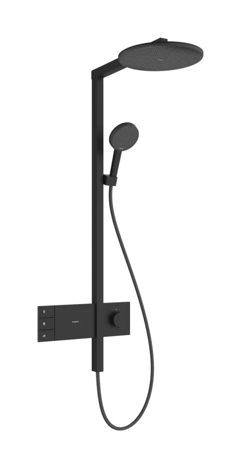 Hansgrohe Raindance Alive S Showerpipes With Thermostatic Mixer 1170 X 350 X 180mm Black - Matt product image - Image 1