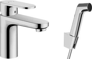 Hansgrohe Vernis Blend Single Lever Basin Mixer 100 With Bidet Spray And Shower Hose 160 Cm Chrome