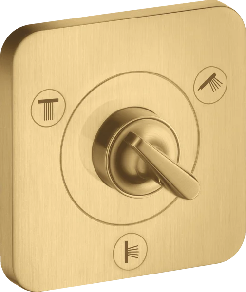 Axor Citterio E Shut-off / Diverter Valve Trio / Quattro Finish Set 120 Mm X 120 Mm Gold Brushed