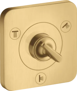 Axor Citterio E Shut-off / Diverter Valve Trio / Quattro Finish Set 120 Mm X 120 Mm Gold Brushed