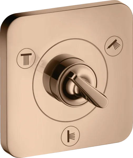 Axor Citterio E Shut-off / Diverter Valve Trio / Quattro Finish Set 120 Mm X 120 Mm Polished Red Gold