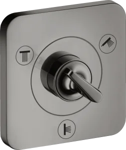 Axor Citterio E Shut-off / Diverter Valve Trio / Quattro Finish Set 120 Mm X 120 Mm Polished Black Chrome