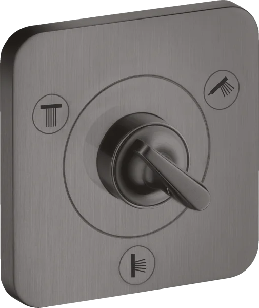 Axor Citterio E Shut-off / Diverter Valve Trio / Quattro Finish Set 120 Mm X 120 Mm Brushed Black Chrome