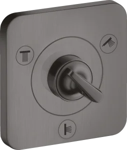 Axor Citterio E Shut-off / Diverter Valve Trio / Quattro Finish Set 120 Mm X 120 Mm Brushed Black Chrome