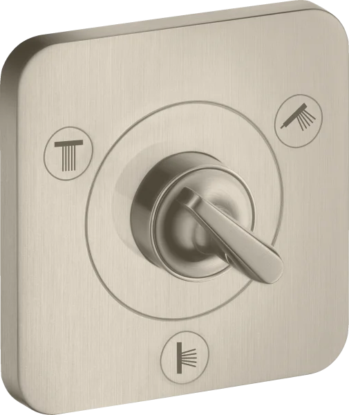 Axor Citterio E Shut-off / Diverter Valve Trio / Quattro Finish Set 120 Mm X 120 Mm Brushed Nickel