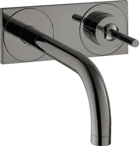 Axor Uno Single Lever Basin Mixer For Concealed Installation Wall-mounted With Spout 225 Mm And Plate Polished Black Chrome