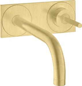 Axor Uno Single Lever Basin Mixer For Concealed Installation Wall-mounted With Spout 225 Mm And Plate Brushed Brass