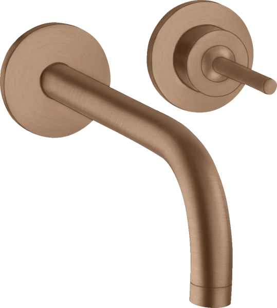 Axor Uno Single Lever Basin Mixer For Concealed Installation Wall-mounted With Spout 225 Mm And Escutcheons Brushed Red Gold