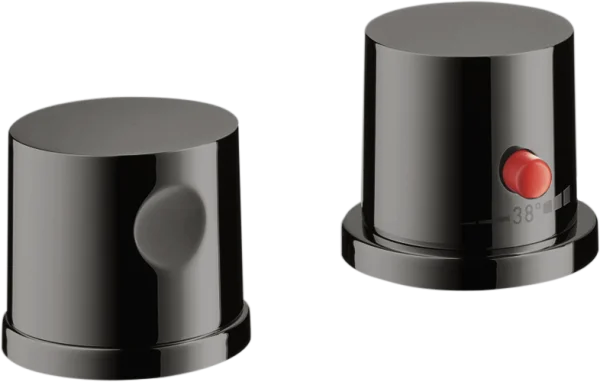 Axor Uno 2-hole Rim-mounted Thermostatic Bath Mixer Polished Black Chrome