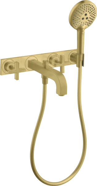 Axor Citterio 3-hole Bath Mixer For Concealed Installation Wall-mounted With Cross Handles And Plate Brushed Brass