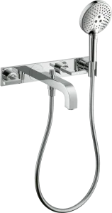 Axor Citterio 3-hole Bath Mixer For Concealed Installation Wall-mounted With Lever Handles And Plate Chrome