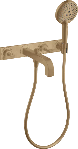 Axor Citterio 3-hole Bath Mixer For Concealed Installation Wall-mounted With Lever Handles And Plate Brushed Bronze