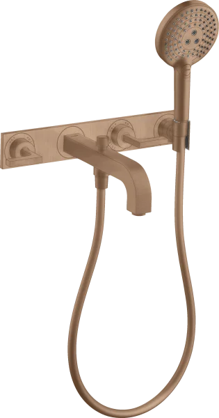 Axor Citterio 3-hole Bath Mixer For Concealed Installation Wall-mounted With Lever Handles And Plate Brushed Red Gold